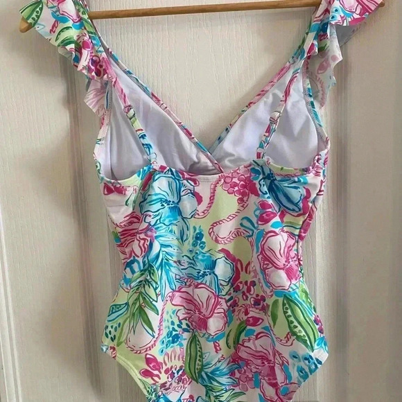 Stella Parker Womens Ruffle Maillot One Piece Swimsuit - Picture 5 of 7